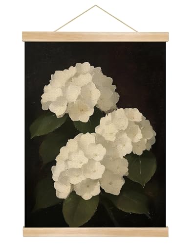 You found a duck Vintage White Hydrangea Poster Wall Art Decor,Retro Hydrangea Wall Art,Flower Linen Hanging Poster for Bedroom Living Room Office, 18.5X14inch (HD014) - color: HD014