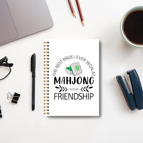 Mahjong Friendship Notebook, Mahjong Gifts for Women Journal, Gifts for Mahjong Players Journal, Mahjong Hardcover Spiral Notebooks 5.5x8.3 Inch - color: Section 2