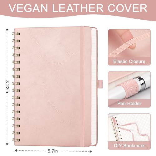 AHGXG Graph Paper Notebook, 140 Pages, A5 (5.7" x 8.3") - color: Rose Gold, style: A5-Graph