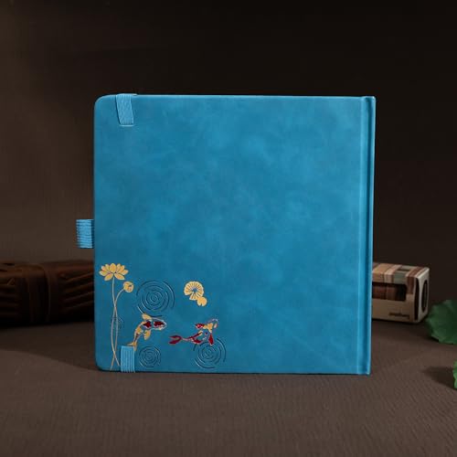 TIEFOSSI Dotted Square Journal Notebook 160 Pages for Women & Men(8 x 8) - color: Deep Blue, size: Square-Dotted