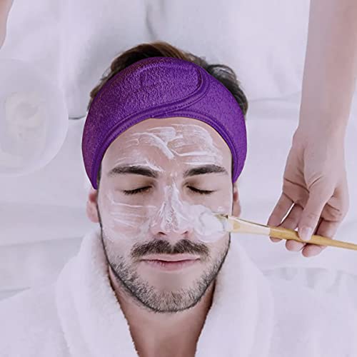 Facial Spa Headbands for Washing Face 4Pcs Makeup Shower Bath Wrap Sport - color: Blue, Mint Green, Purple, Rose