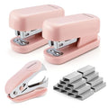 WORKPRO Mini Stapler with Staples, Two Pink Staplers, One Staple Remover - color: Pink
