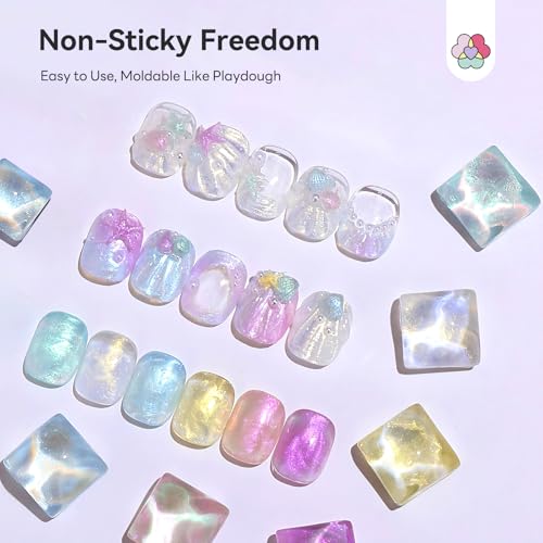 SAVILAND 6PCS Solid Builder Nail Gel Kit Non-Sticky Aurora 30 Day Long-Wear - color: Aurora