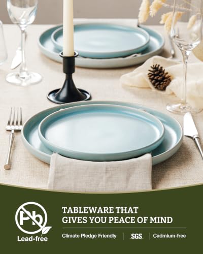 Famiware Milkyway 12-Piece Stoneware Dinnerware Set, Light Blue - color: Light Blue, size: Service for 4 (Standard Dinner Set)