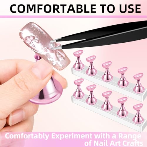 2 Sets Nail Stand for Press-On Nails, Magnetic Nail Holder for Nail Art