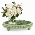 Sage Green Coffee Table Tray, 12" Round Wooden Decorative Tray - color: Sage Green