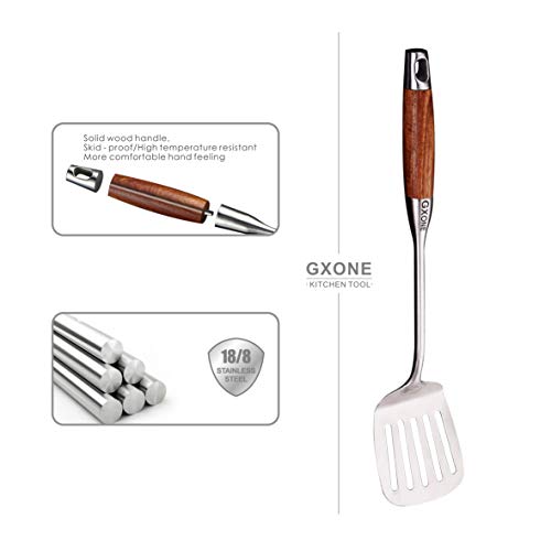 Slotted Turner/Spatula,for Skillet Grilling Cooking,Wooden Handle - style: Slotted Spatula-wood handle