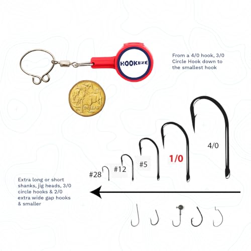 HOOK-EZE Fishing Knot Tying Tool | Protect from Fish Hooks | Tie Fishing Knots Easily | Cool Gadgets for Fishermen | Ice Fly Fishing | Fishing Accessories for Beginner Anglers | Nail Knot Tool - color: Red, style: Standard