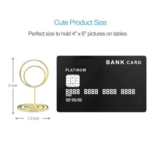 Jofefe 20pcs Mini Place Card Holders, Cute Table Number Holders, Small Size Table Card Holder Tables Number Stands, Wire Photo Picture Menu Clips for Wedding centerpieces, Anniversary Party (Gold) - color: Gold