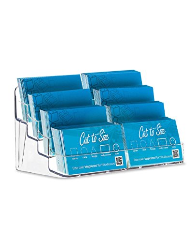 SOURCE ONE 8 Pocket Desktop Clear Acrylic Business Card Holder - size: 1 Pack