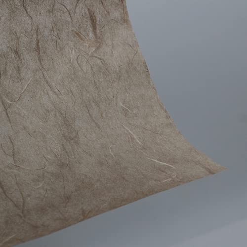 Korean Traditional Mulberry Paper, Colored Hanji Paper Roll, Natural Fiber Texture, Unyong (Brown, 21.3" x 787.4") - color: Brown, size: 21.3" x 787.4"