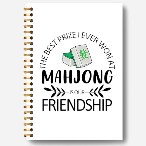 Mahjong Friendship Notebook, Mahjong Gifts for Women Journal, Gifts for Mahjong Players Journal, Mahjong Hardcover Spiral Notebooks 5.5x8.3 Inch - color: Section 2
