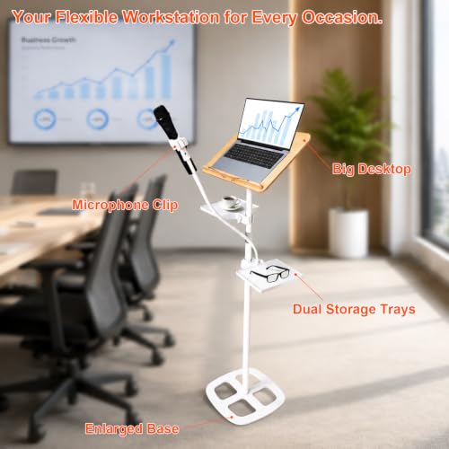 3-in-1 Wooden Music Stand, Metal Bracket Book Stand for Reading Podium