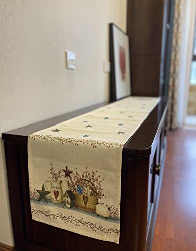 Rustic Country Stars Table Runner 70x13 Inches - color: Country-stars