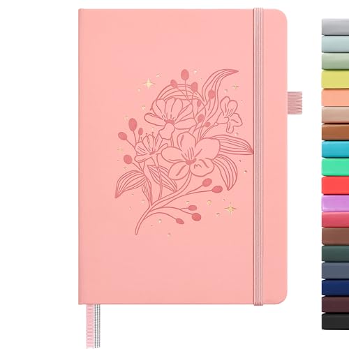 &And Per Se Lined Hardcover Notebook – A5 5.7"x8" College Ruled, 160 Pages, 100gsm Thick Paper – Aesthetic Journal for Women, Gift-Ready Planner, Everyday Writing Notebook (Blush) - color: q.Blush with Pattern, style: Lined with Pattern