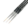 Winstonia Striping Nail Art Brushes for Long Lines, Details, Fine Designs. 3 pcs Striper Brushes with Caps - AMAZING TRIO