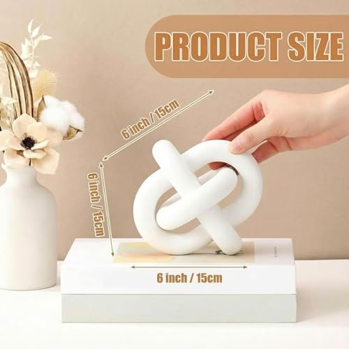 Yalikop 3 Link Wood Knot Decor Rustic Table Shelf Accents, White - color: White