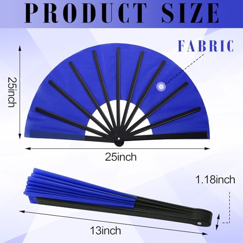 Maitys 2 Pack Foldable Fans for Rave Dancing,Dark Color,Simple Pattern - color: Dark Color, style: Simple Pattern