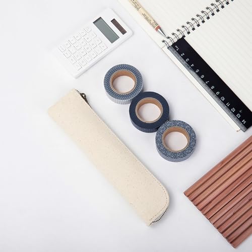 Slim Pencil Case Small Pencil Pouch Pen Case (Black/CV) - color: Black