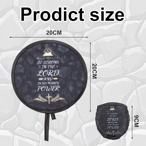 12Pcs Christian Round Foldable Hand Fan Japanese Foldable Fan Style Handheld Foldables Compact Cooling Fans,Round Folding Fan for Outdoor Games,Xmas Decoration,Festival,Party Favors,Travel,Events - color: Christian
