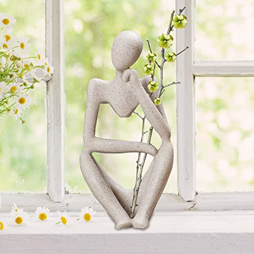 Thinker Statues and Sculptures, Sandstone Resin Thinker Statue Ornaments, Abstract Style Sculptures, Housewarming Gifts, Housewarming Decorations, Living Room Dining Desk Decorations (Left, Small) - color: Left, size: Small