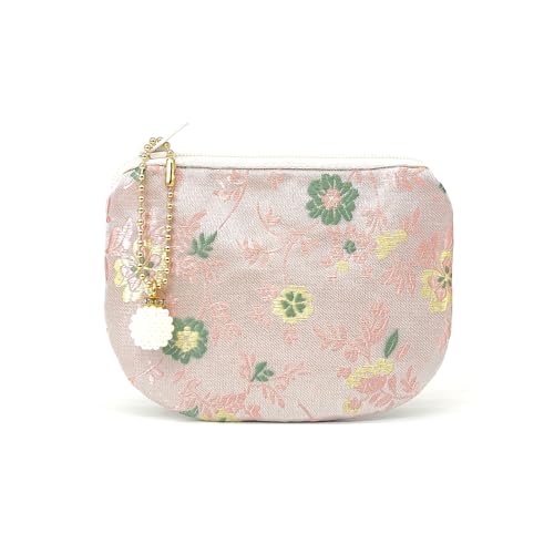 Handmade Women Coin Purse Brocade Zipper Wallet Rosary Pouch Silk Jewelry Bag - Pink - color: Pink