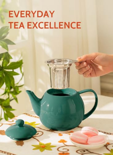 Sweese Porcelain Teapot 27 oz with Infuser for Loose Leaf Tea, Sage Green - color: Sage Green, size: 27oz (with infuser)