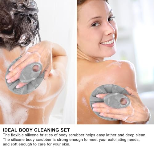 INNERNEED Silicone Body Cleansing Brush Exfoliating Scrubber, Gray - color: Gray