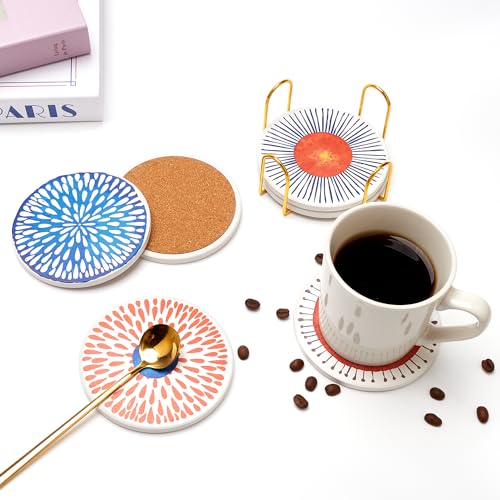 Fun Mid Century Modern Outdoor Coasters Patio Table Boho Cute Coaster Set - color: Mid Century