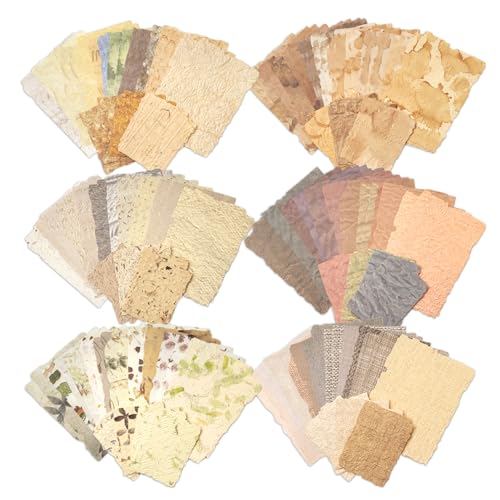 168 Sheet Vintage Scrapbook Paper Set, 6 Packs Vintage Decorative Paper，for Letter Writing，Scrapbook paper，Junk Journal Supplies，DIY Collage，Card Making Supplies，Collage Background - color: H