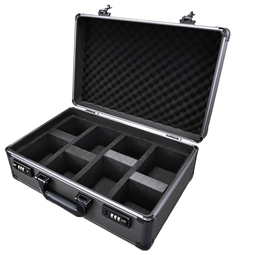 X-Large 4-Row Graded Card Storage Box with Combo Lock - Secure Organizer for Graded Card Slabs, Toploaders, and Sports Trading Cards - Gunmetal Gray - color: Gunmetal Grey