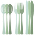 Kochorie 300 Pieces Sage Green Plastic Silverware with Spoons Forks Knives - color: Sage Green