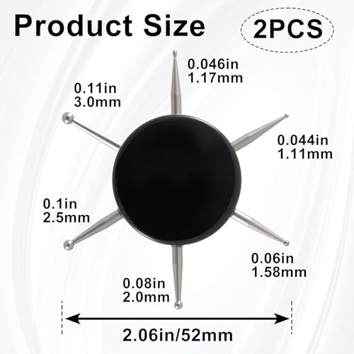2pcs Nail Dotting Tool, 6-in-1 Metal Dotting Tool Nail Art, Black - color: Black, 2pcs, 6-in-1