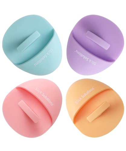 Slick- Silicone Facial Cleansing Brush, 4 Pack, Silicone Face Scrubber Exfoliator, Face Exfoliator Scrubber, Facial Scrubber for Face Cleanser Brush, Exfoliating Face Scrubber, Face Brush - color: Blue\pink\purple\orange