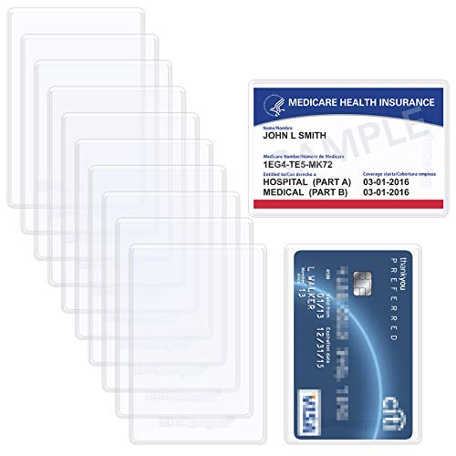 Wisdompro 10 Pack New Medicare Card Protector Sleeves, 6 Mil Clear PVC - size: 10 Pack