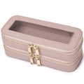 Pinkmik Double Layer Makeup Bag, Pink, Double SLIM - color: B3/Pink, size: 2-Layer SLIM