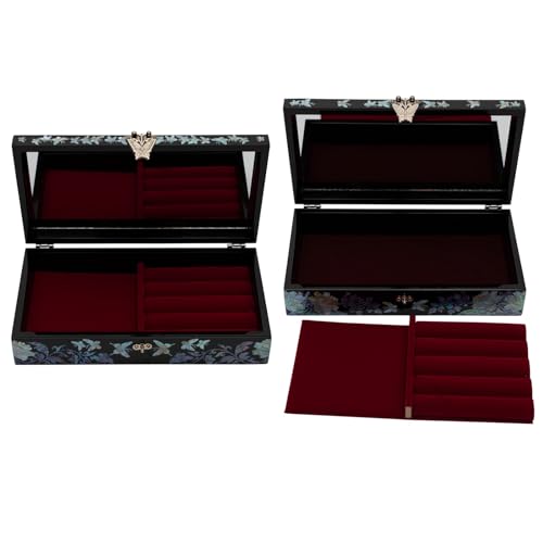 February Mountain Butterfly Pearl Jewelry Box with Removable ring tray - Ideal Gift for Her on Any Occasion - style: Butterfly