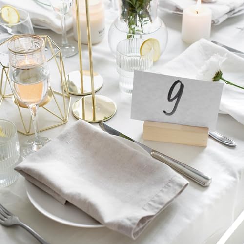 15Pcs 3.9x1.4 Inches Wood Table Number Stands, Wooden Place Card Holders, Acrylic Sign Holders for Wedding, Ceremony, Birthday, Party, Home Decoration, Events (3mm Slots) ﻿ - size: 15 Pcs- L 3.94"- Slots 3mm
