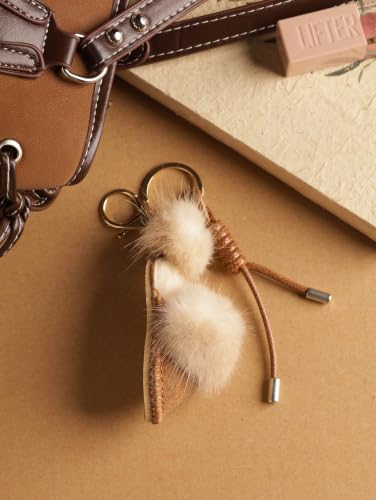 MINACHI Boho Mini Mitten Charm with Pompom Keychain - color: Keychain -Key.003