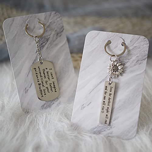 Temlum 3''x4.7'' Keychain Display Cards with Self-Sealing Bags, Marble 100p - color: Marble