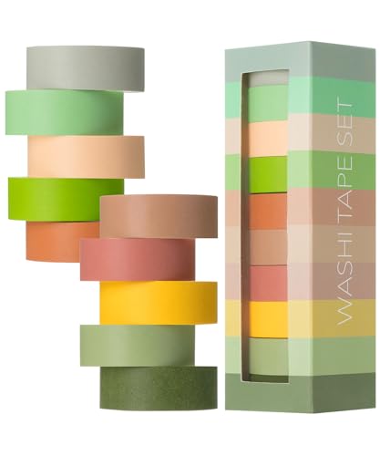 Mr. Pen- Washi Tape Set, 10 Rolls, 5.5 Yards/Roll, Washi Tape for Scrapbook - color: Earthy Tones