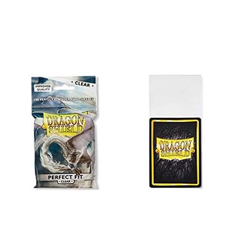 2 Packs Dragon Shield Inner Sleeve Clear Standard Size 100 ct Card Sleeves Individual Pack - color: Perfect Fit X2