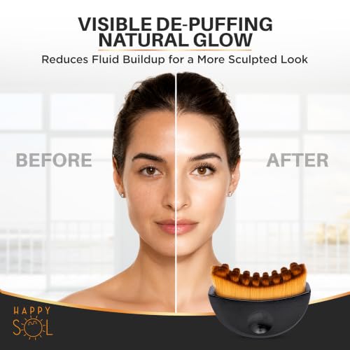 Wooden Lymphatic Contour Face Brush for Lymphatic Drainage, Facial Massage & Dry Brushing, Soft Natural Bristles for Gentle Exfoliation, Deep Cleansing, Face Sculpting & Jawline Massage Tool