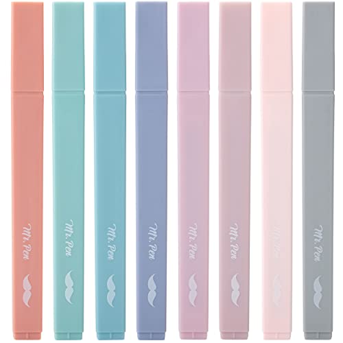 Mr. Pen- Aesthetic Highlighters No Bleed, 8 Pack, Earthy Colors, Chisel Tip | Cute Highlighters Assorted Colors for Journaling, Highlighting, Underlining, Fast Dry, Back to School Supplies - color: Earthy Colors, size: 8 Pack