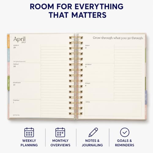 WORLD TRAVELER Academic Planner School Organizer Jul 2026-Dec 2027, 7"x9" - color: Ivory Flowers