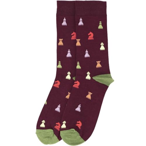 tiemart Men's Socks, Fits Men's Shoe Sizes 8-12 - color: Chess Novelty