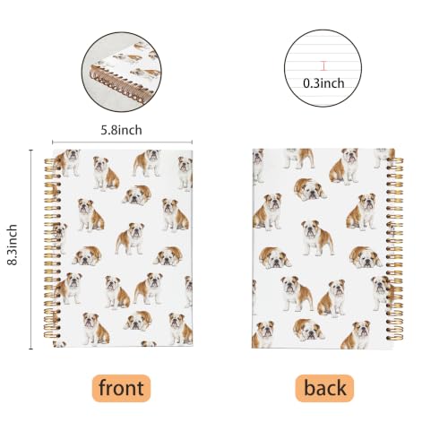 VNWEK English Bulldog Gifts Spiral Notebook Journal 5.5x8.3 Inch - color: English Bulldog