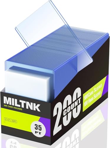 200 Card Sleeves Hard, 3×4 Trading Card Holder (100 Hard+100 Soft) - size: 100 Hard Sleeves + 100 Soft Sleeves