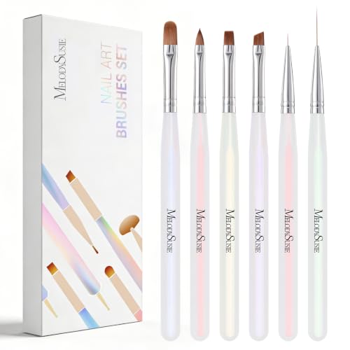 MelodySusie Nail Art Brushes Set 6pcs - size: 6 PCS Brushes