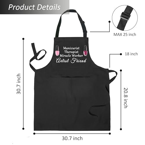 Nail Tech Aprons for Women with Pockets, Gifts for Nail Techs Technicians Artists Manicurists, Peace Love Nails - color: 6 Nail Tech Apron